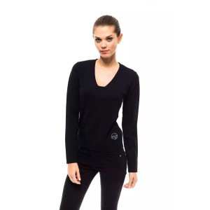 Montana Blu Blauer Pullover aus Wolle für Frauen