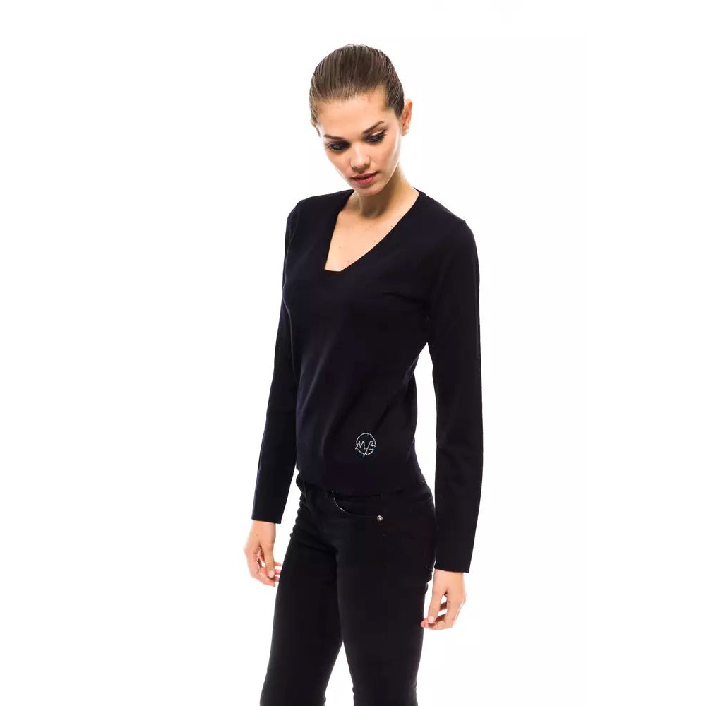 Montana Blu Blauer Pullover aus Wolle für Frauen