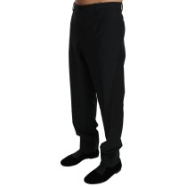 Dolce & Gabbana Elegante Schwarze Schurwoll-Kleid-Hose