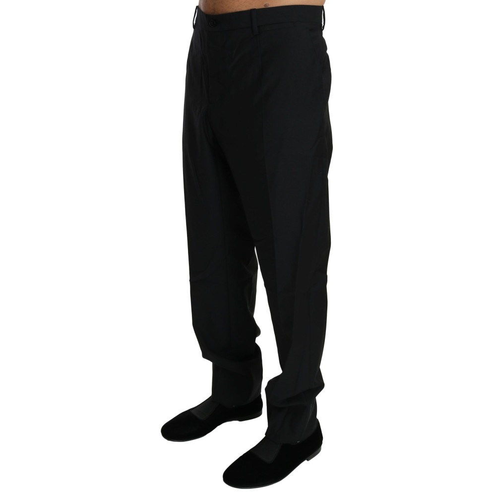 Dolce & Gabbana Elegante Schwarze Schurwoll-Kleid-Hose