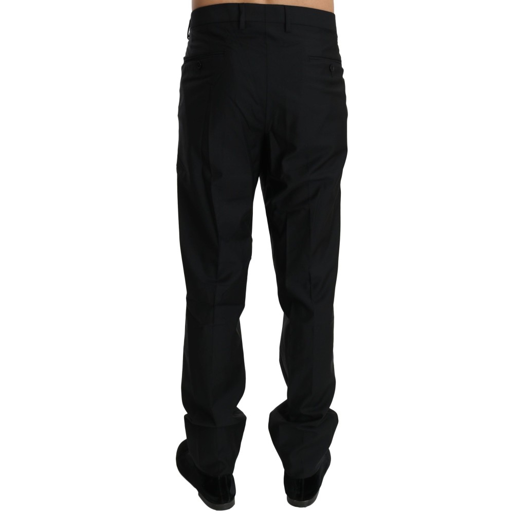 Dolce & Gabbana Elegante Schwarze Schurwoll-Kleid-Hose