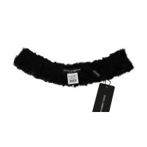 Dolce & Gabbana Elegantes schwarzes Lammfell-Tuch