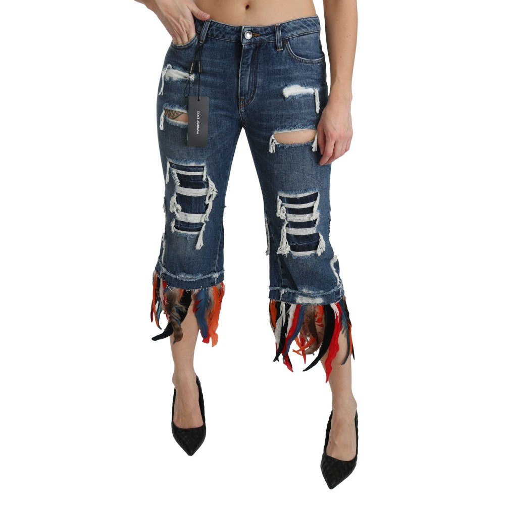 Dolce & Gabbana Schicke Cropped Jeans mit niedriger Taille