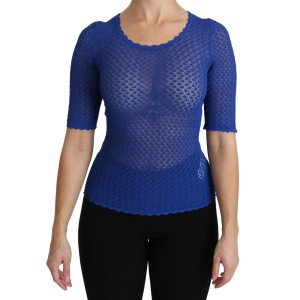Dolce & Gabbana Elegante blaue durchsichtige Bluse