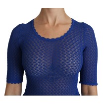 Dolce & Gabbana Elegante blaue durchsichtige Bluse