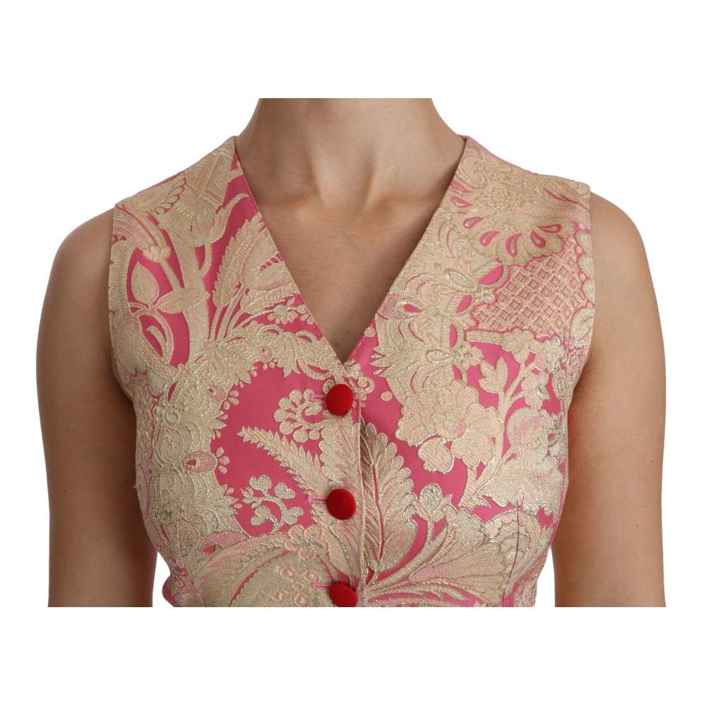 Dolce & Gabbana Elegantes V-Ausschnitt-Westenoberteil aus Seidenmischung