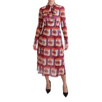 Dolce & Gabbana Elegantes Bellezza Print Maxikleid aus Seide