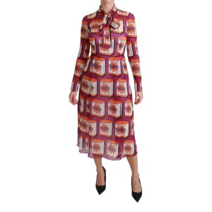 Dolce & Gabbana Elegantes Bellezza Print Maxikleid aus Seide