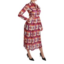 Dolce & Gabbana Elegantes Bellezza Print Maxikleid aus Seide