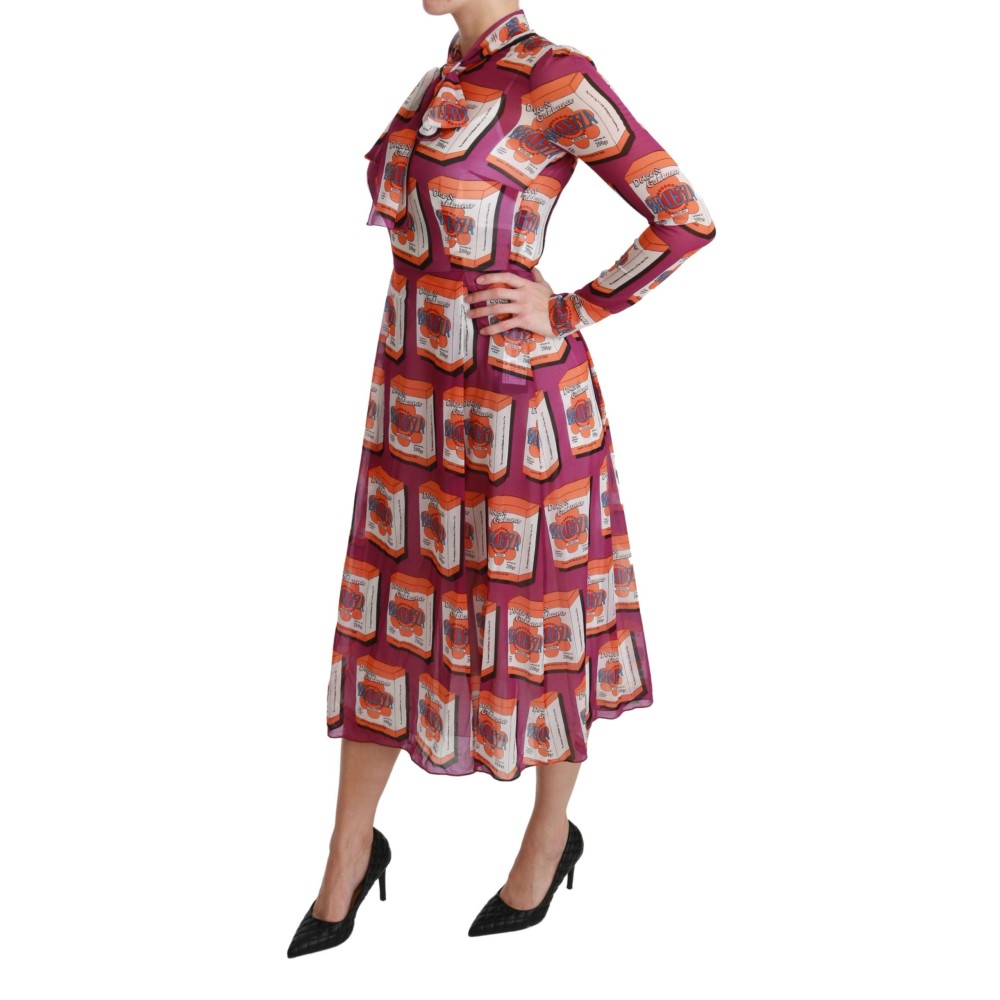 Dolce & Gabbana Elegantes Bellezza Print Maxikleid aus Seide
