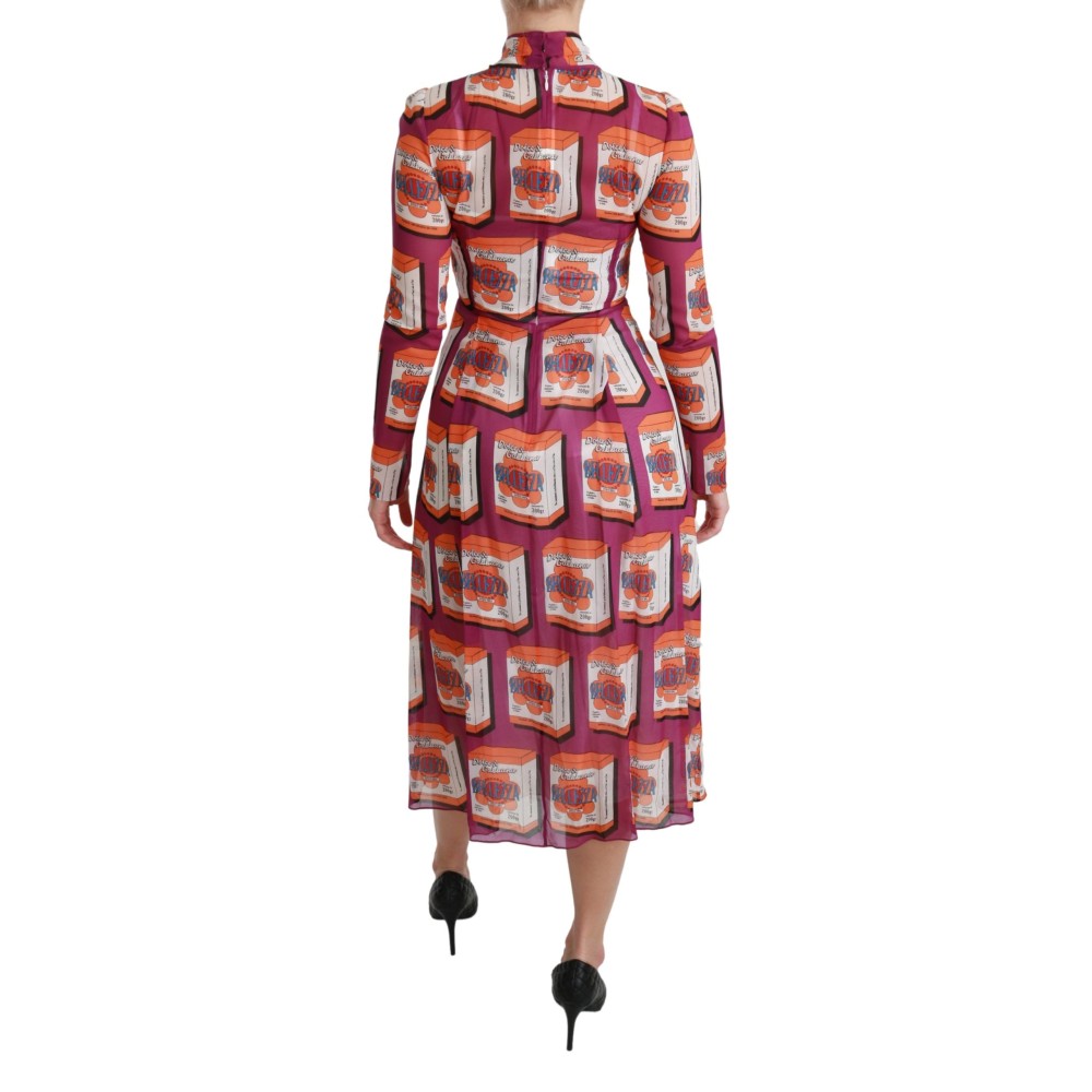 Dolce & Gabbana Elegantes Bellezza Print Maxikleid aus Seide