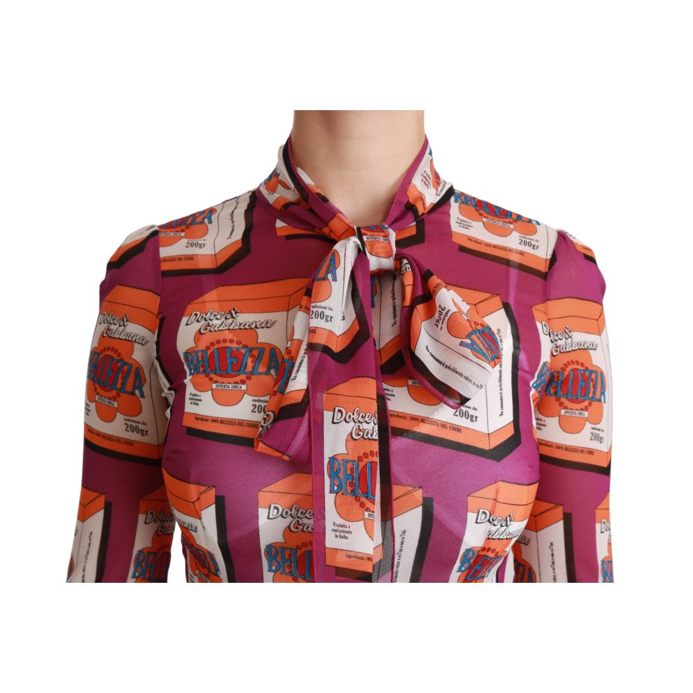 Dolce & Gabbana Elegantes Bellezza Print Maxikleid aus Seide