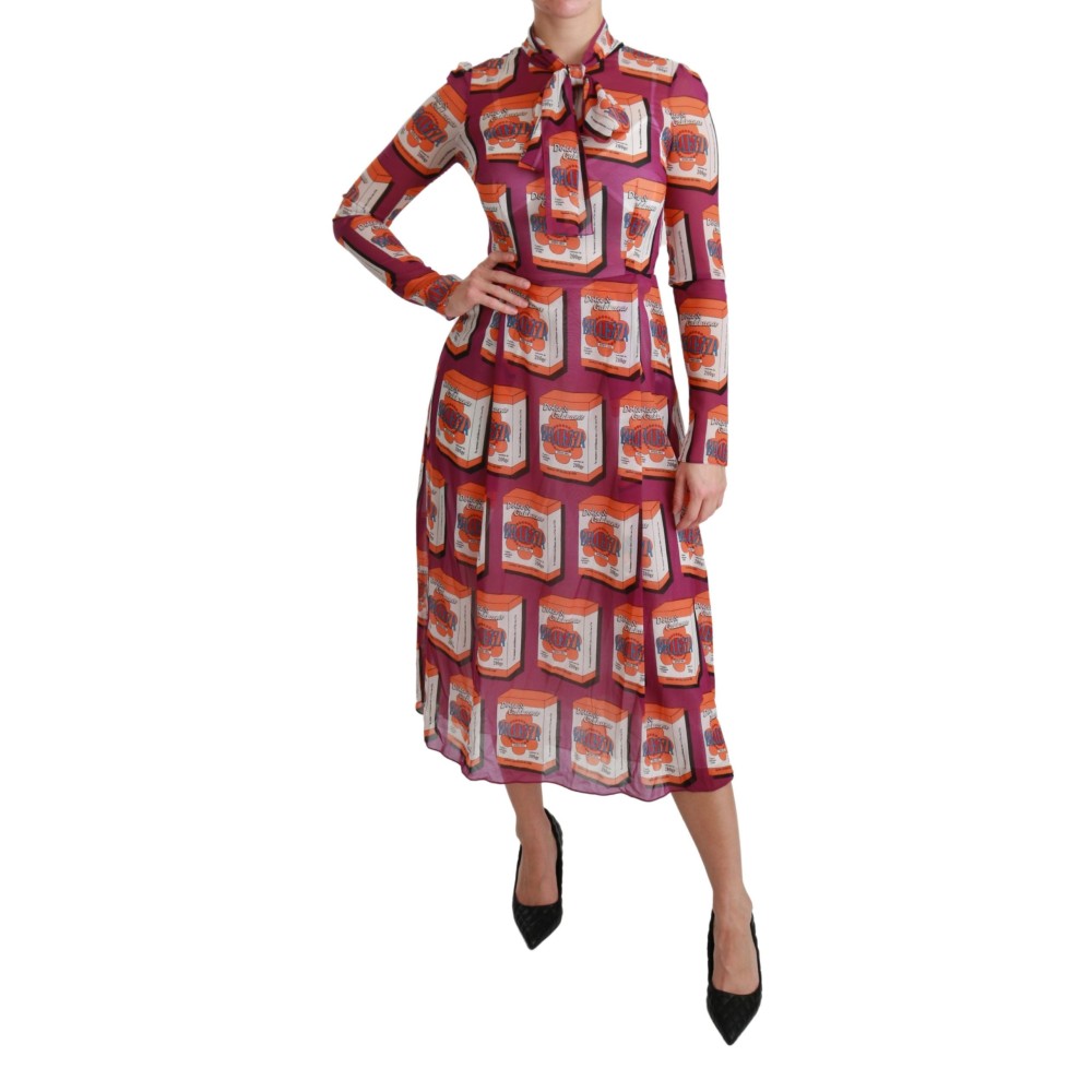 Dolce & Gabbana Elegantes Bellezza Print Maxikleid aus Seide