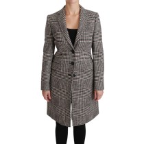 Dolce & Gabbana Elegante mehrfarbig karierte knielange Jacke Mantel