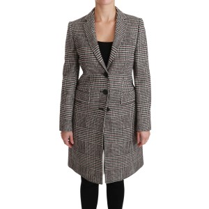Dolce & Gabbana Elegante mehrfarbig karierte knielange Jacke Mantel