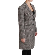 Dolce & Gabbana Elegante mehrfarbig karierte knielange Jacke Mantel