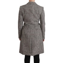 Dolce & Gabbana Elegante mehrfarbig karierte knielange Jacke Mantel