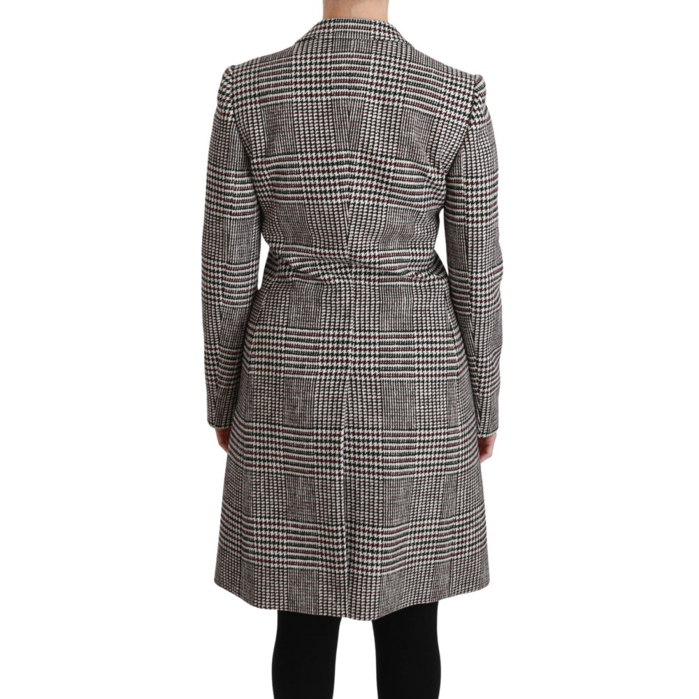 Dolce & Gabbana Elegante mehrfarbig karierte knielange Jacke Mantel