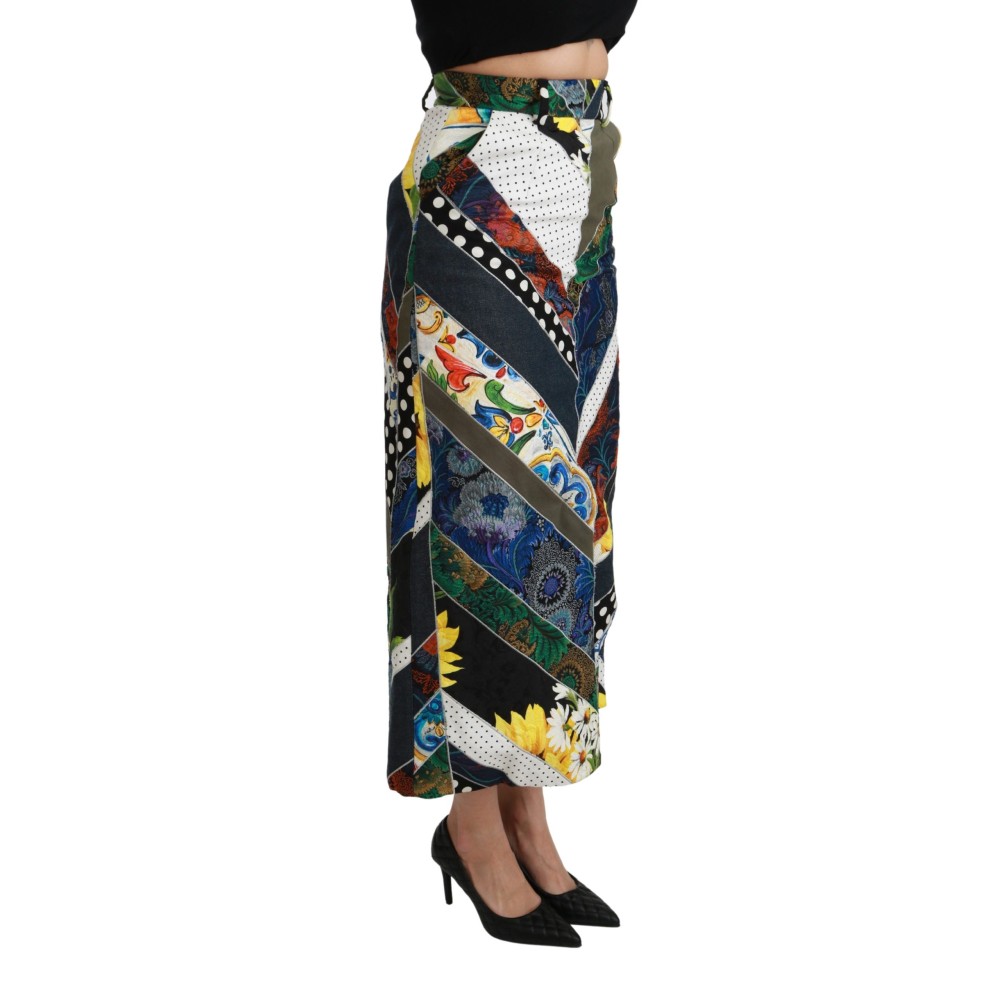 Dolce & Gabbana Eleganter Rock mit geometrischem Druck und hoher Taille