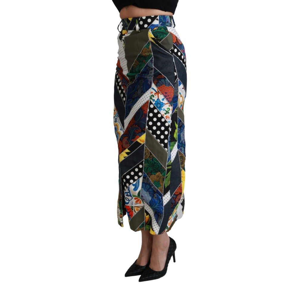 Dolce & Gabbana Eleganter Rock mit geometrischem Druck und hoher Taille