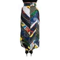 Dolce & Gabbana Eleganter Rock mit geometrischem Druck und hoher Taille