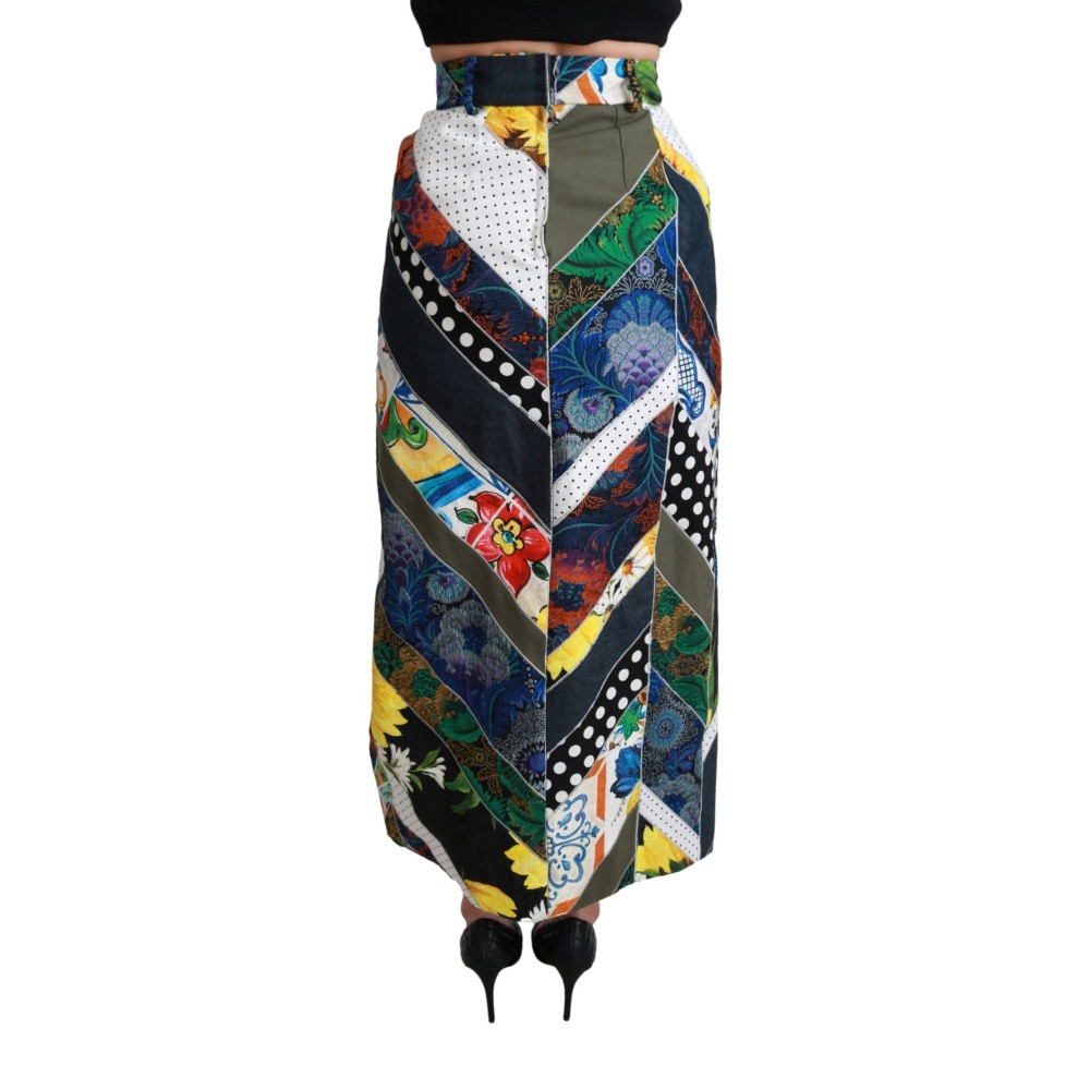 Dolce & Gabbana Eleganter Rock mit geometrischem Druck und hoher Taille