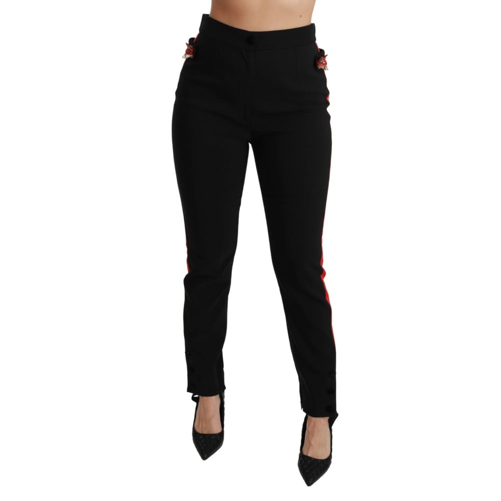 Dolce & Gabbana Schicke Skinny-Hose mit hoher Taille in Schwarz
