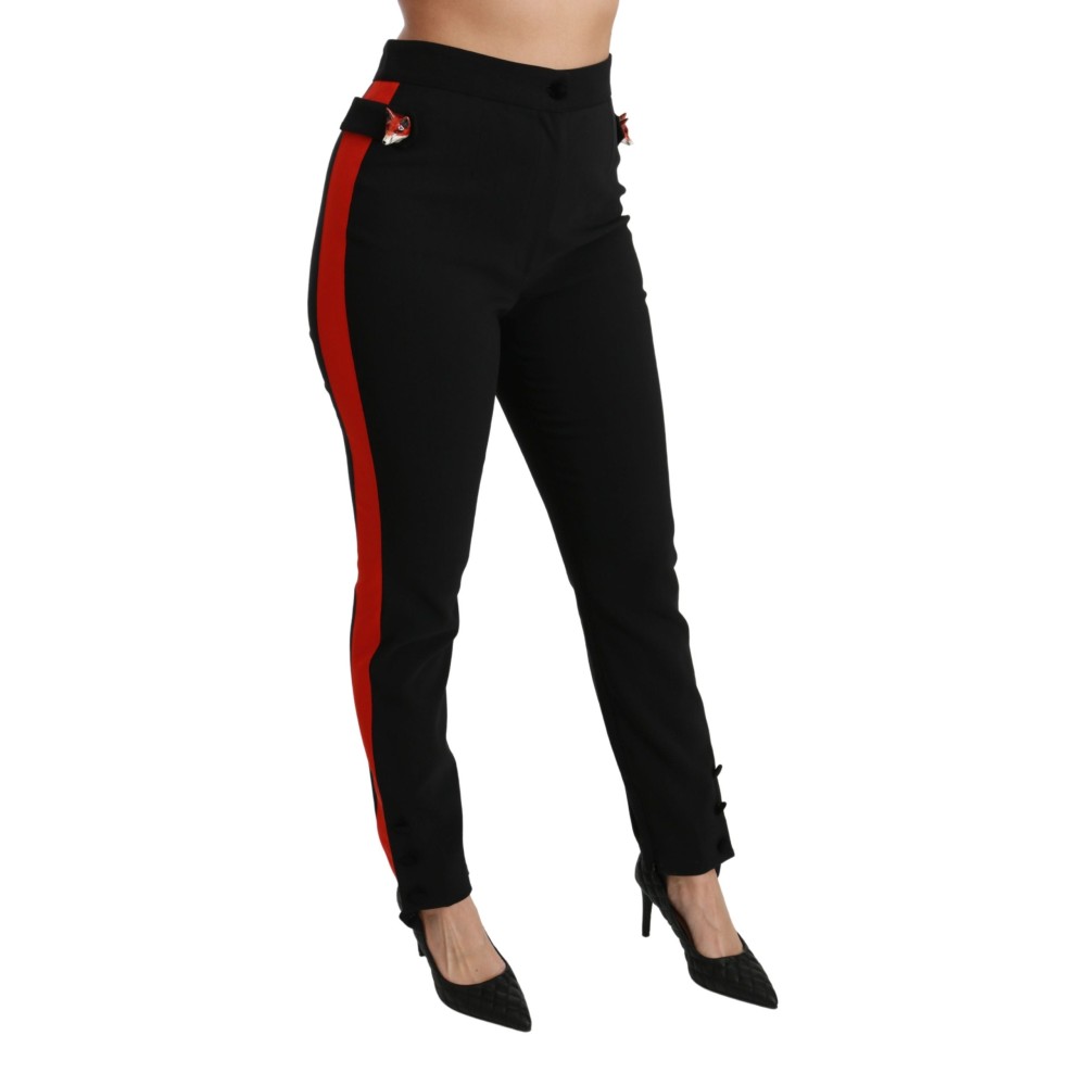 Dolce & Gabbana Schicke Skinny-Hose mit hoher Taille in Schwarz