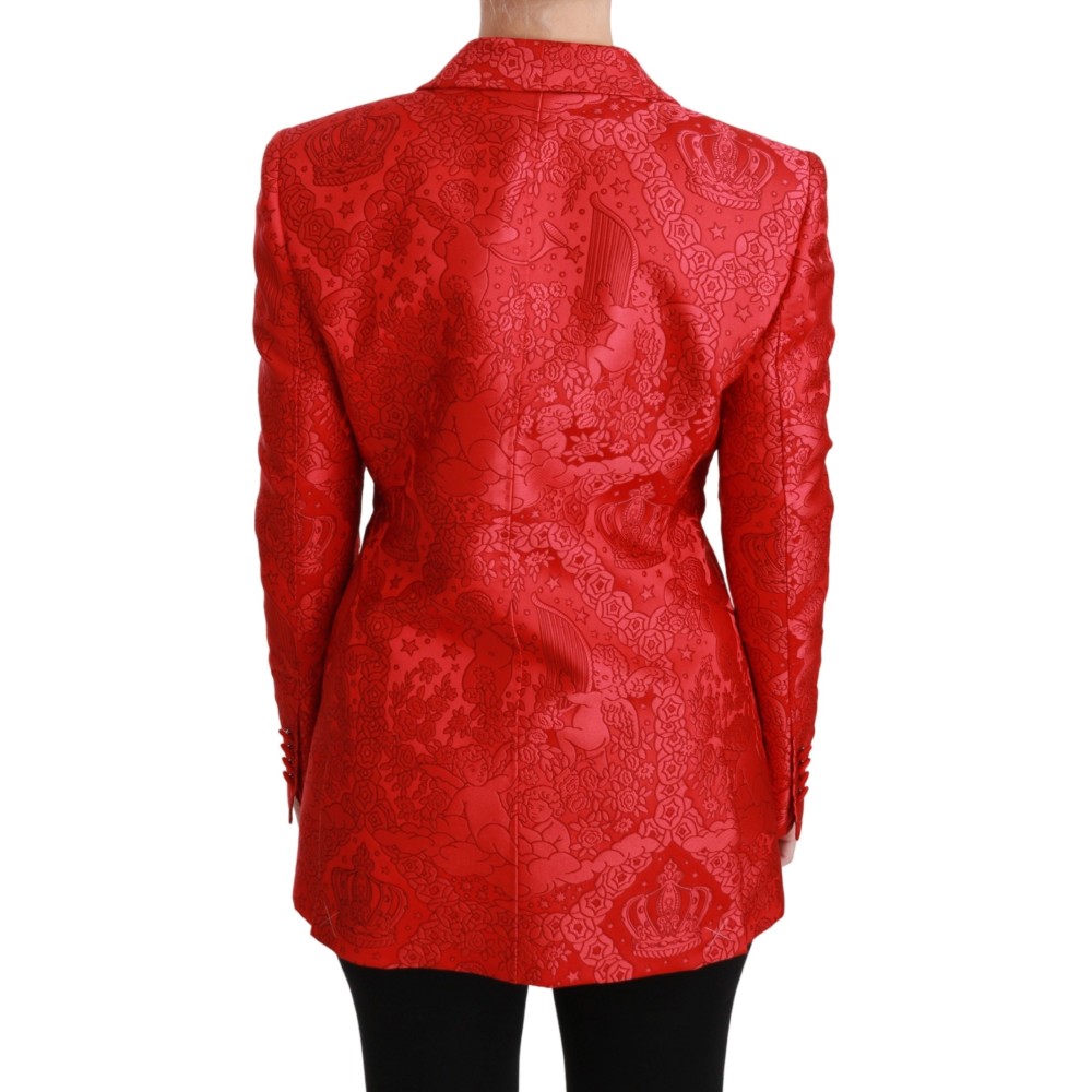Dolce & Gabbana Roter geblümter Blazer mit Engelsmuster