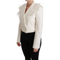 Dolce & Gabbana Elegante weiße doppelreihige Blazerjacke