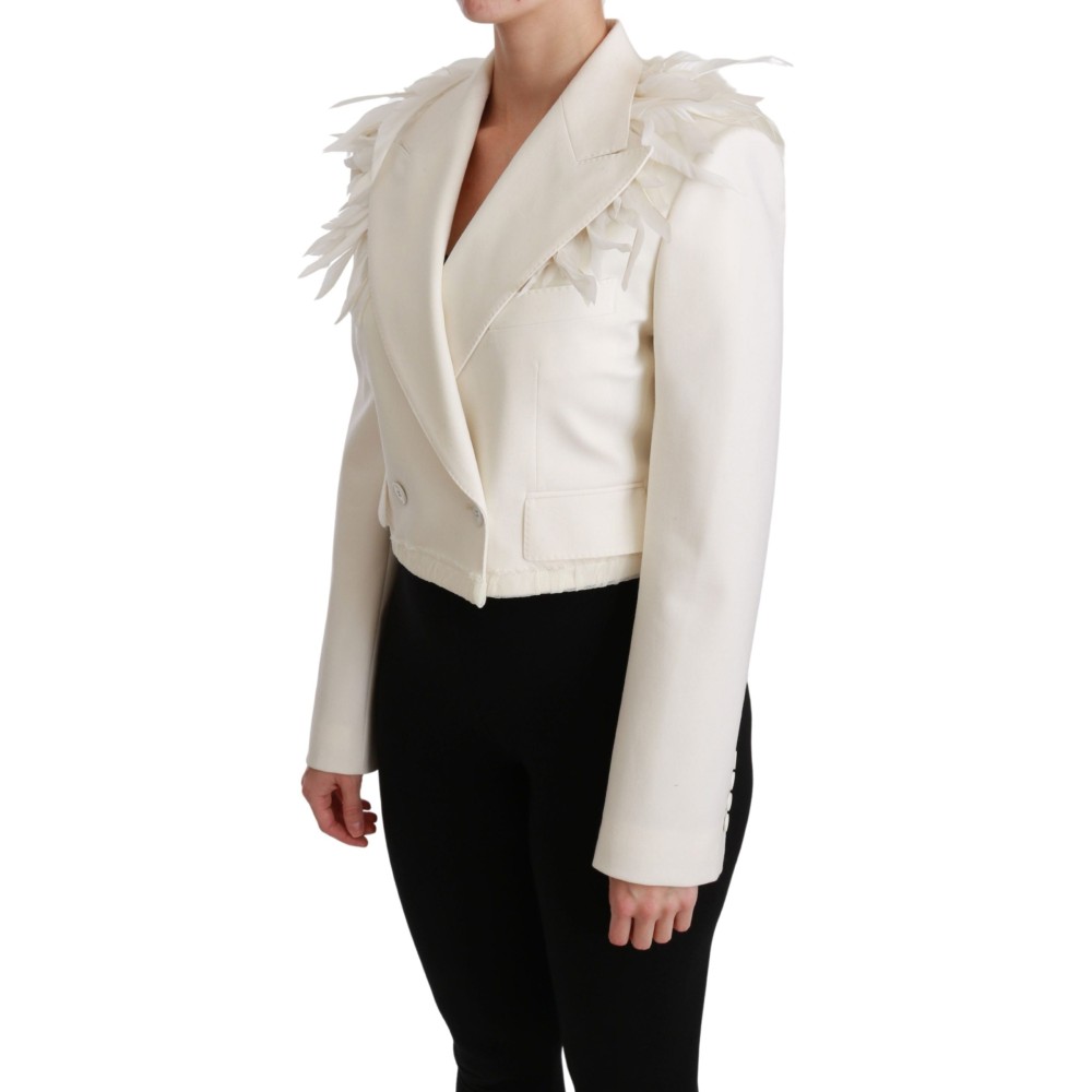 Dolce & Gabbana Elegante weiße doppelreihige Blazerjacke