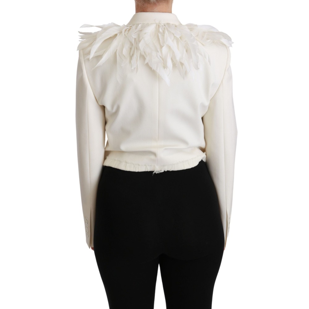 Dolce & Gabbana Elegante weiße doppelreihige Blazerjacke