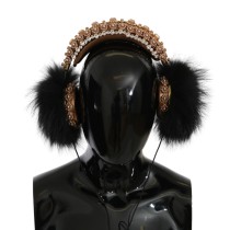 Dolce & Gabbana Kopfhörer mit Gold-Schwarz-Kristall-Verzierung