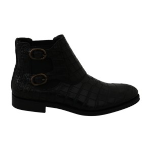 Dolce & Gabbana Elegante Derby Brogue-Stiefel aus exotischem Leder