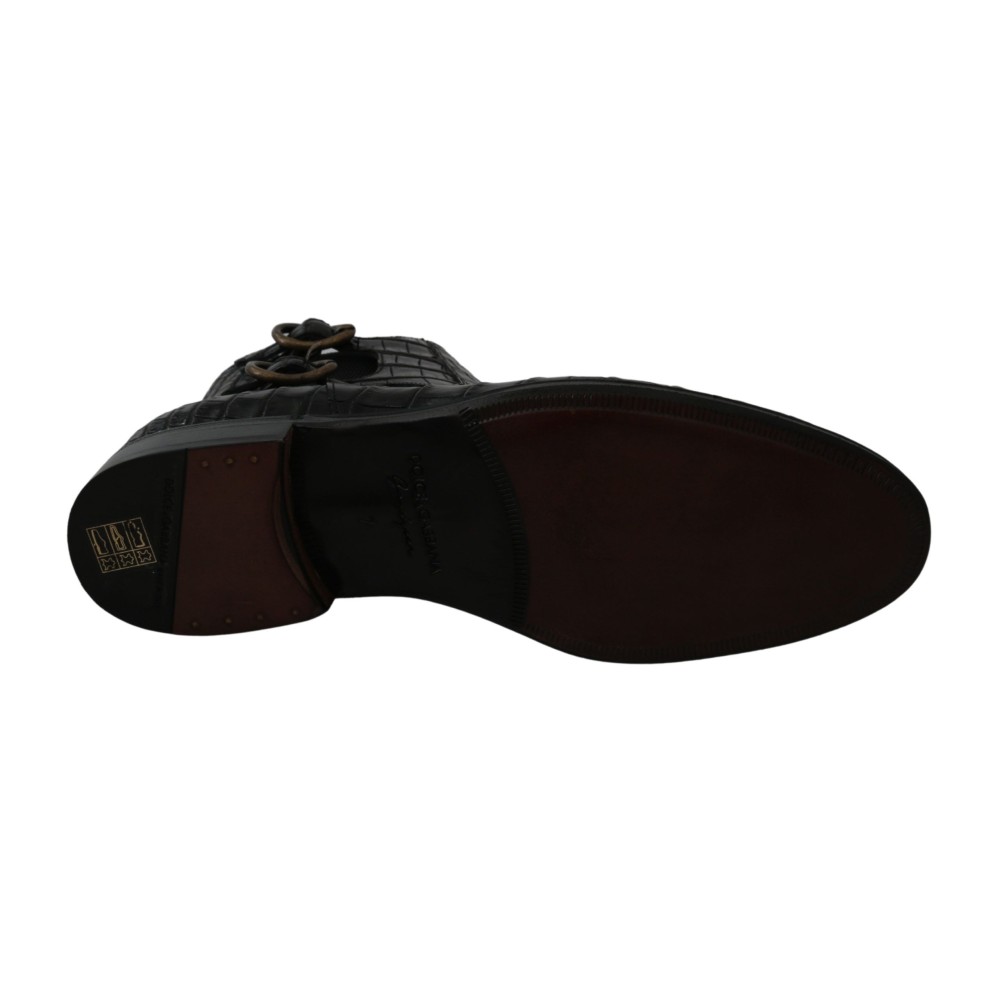 Dolce & Gabbana Elegante Derby Brogue-Stiefel aus exotischem Leder