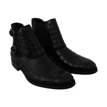 Dolce & Gabbana Elegante Derby Brogue-Stiefel aus exotischem Leder