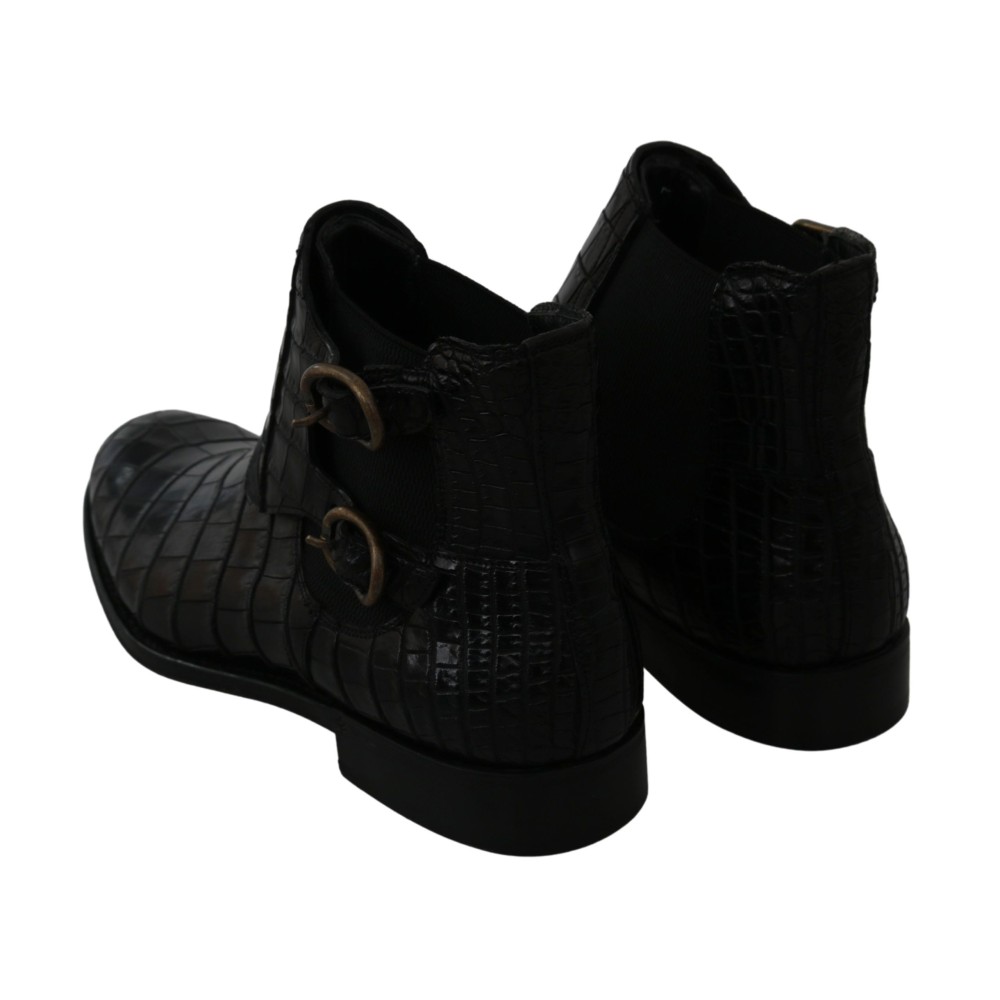 Dolce & Gabbana Elegante Derby Brogue-Stiefel aus exotischem Leder