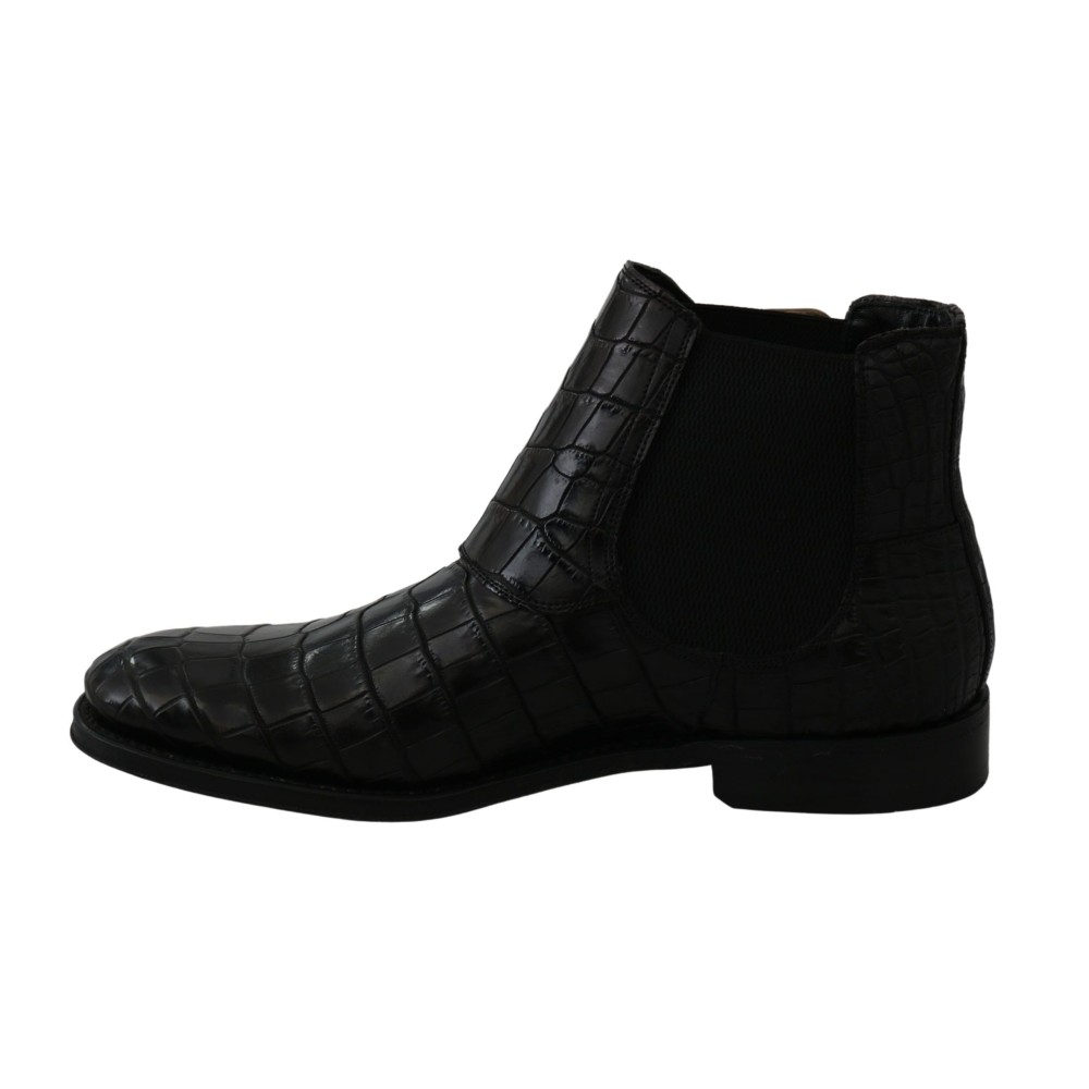 Dolce & Gabbana Elegante Derby Brogue-Stiefel aus exotischem Leder