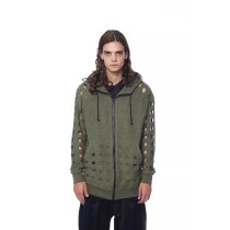 Nicolo Tonetto Army Baumwoll-Pullover für Männer mit Zip-Verschluss