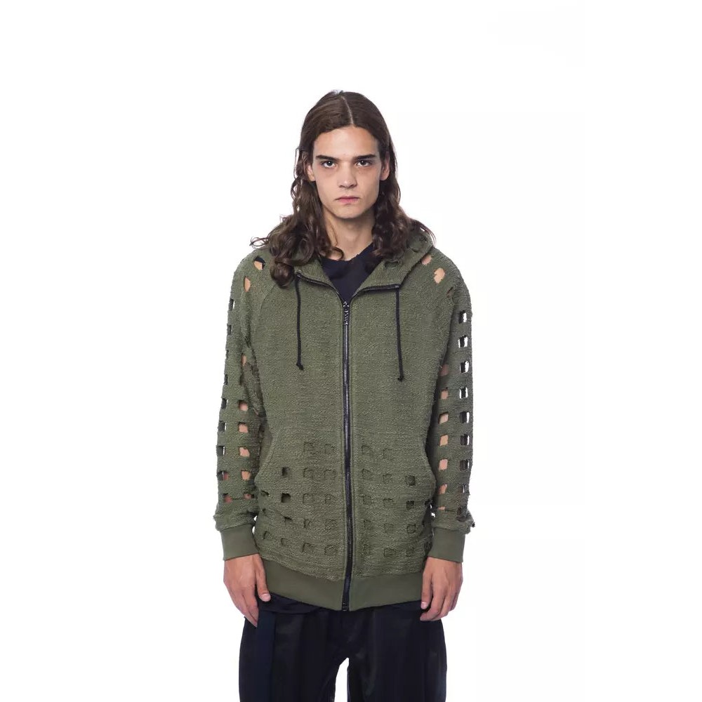Nicolo Tonetto Army Baumwoll-Pullover für Männer mit Zip-Verschluss