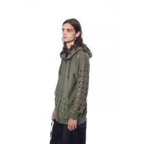 Nicolo Tonetto Army Baumwoll-Pullover für Männer mit Zip-Verschluss