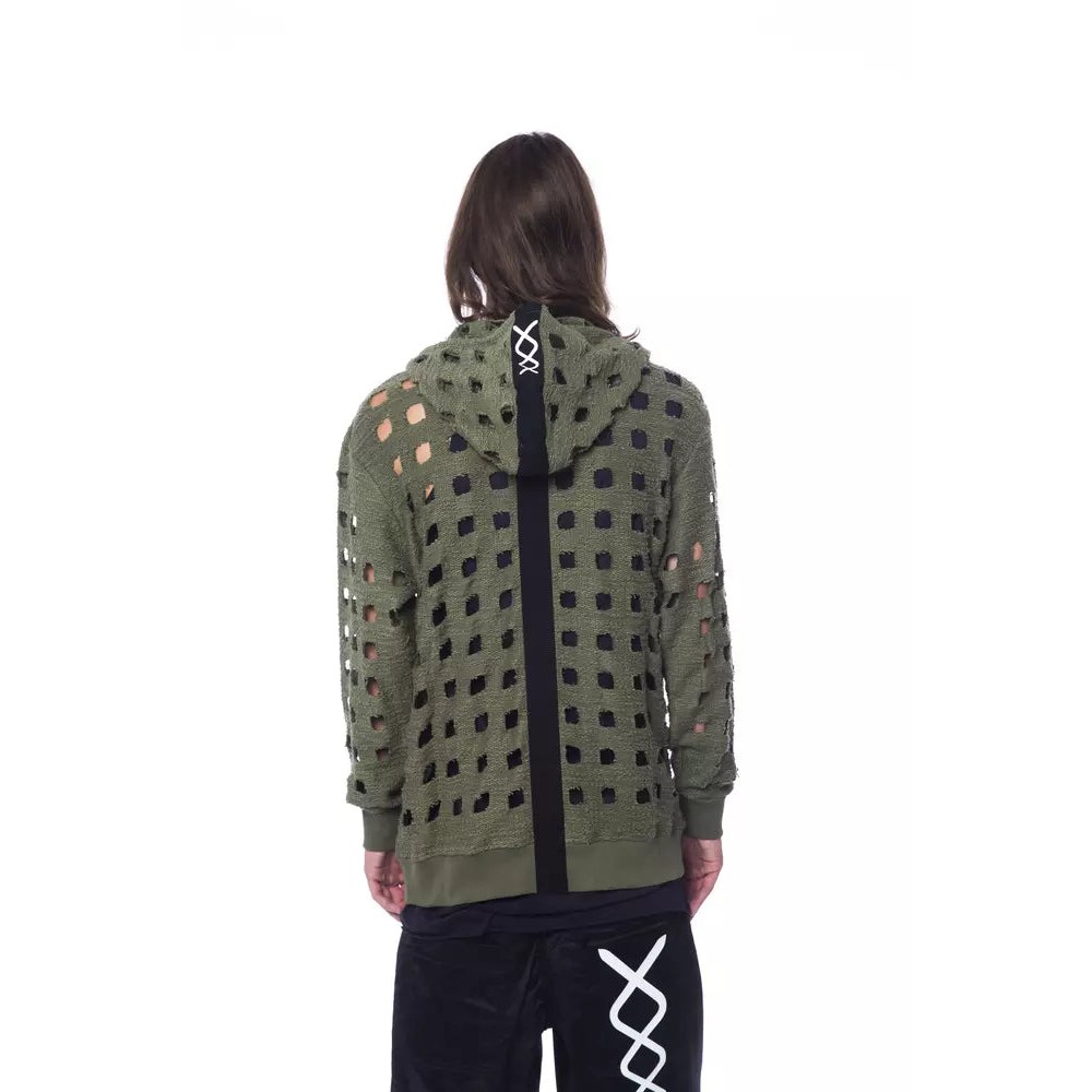 Nicolo Tonetto Army Baumwoll-Pullover für Männer mit Zip-Verschluss
