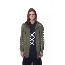 Nicolo Tonetto Army Baumwoll-Pullover für Männer mit Zip-Verschluss