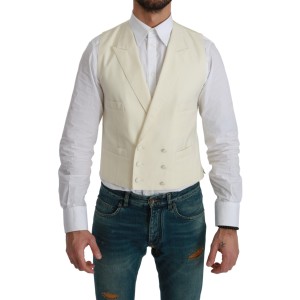 Dolce & Gabbana Elegantes cremefarbenes Wollkleid Vest