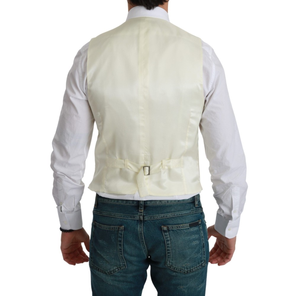Dolce & Gabbana Elegantes cremefarbenes Wollkleid Vest