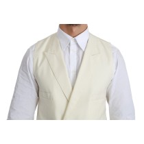 Dolce & Gabbana Elegantes cremefarbenes Wollkleid Vest