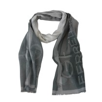 GF Ferre Elegantes blau-grau gemustertes Halstuch