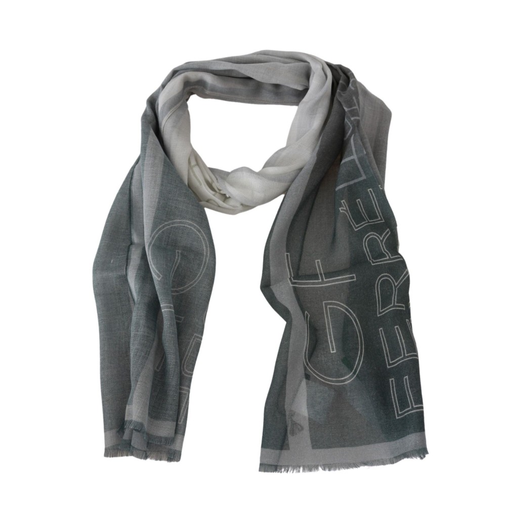 GF Ferre Elegantes blau-grau gemustertes Halstuch