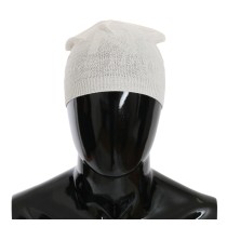 Costume National Elegante Beanie-Mütze aus weißer Wollmischung