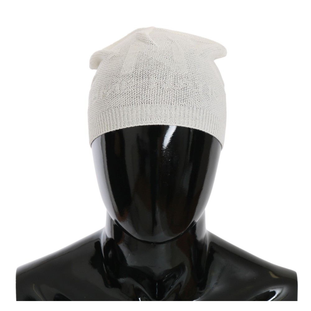 Costume National Elegante Beanie-Mütze aus weißer Wollmischung